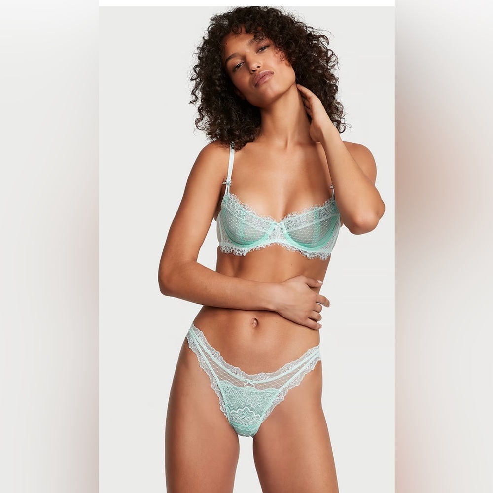 Victoria Secret Very Sexy Unlined Plunge Bra-Teal Blue Mermaid Ombré-NWOT-Sz36D💙